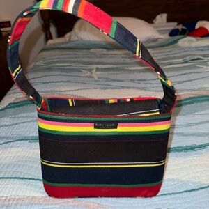 Vintage Kate Spade Rainbow Stripped Shoulder Purse